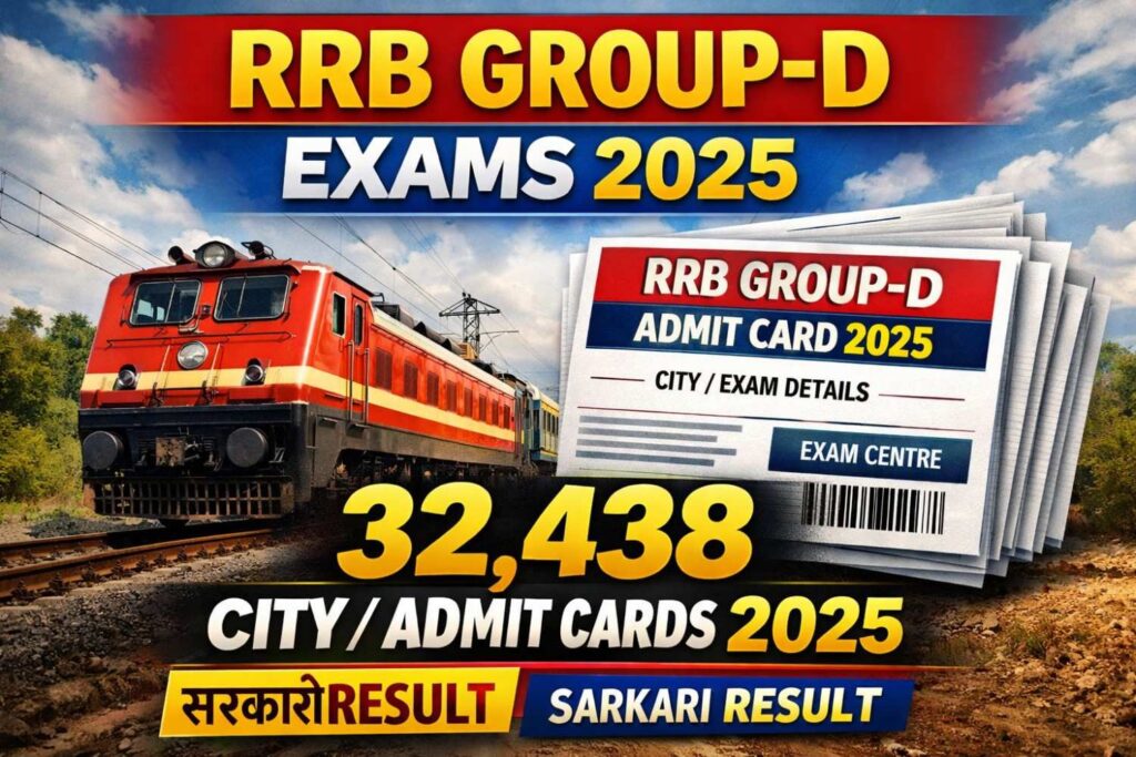 RRB Group-D Exams 32,438 City/Admit Cards 2025